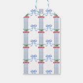 Grandmillennial Cherry Bows Waterverf Cadeaulabel (Achterkant)