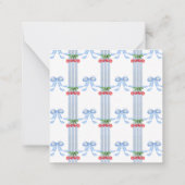 Grandmillennial Cherry Bows Waterverf Enclosure Notitiekaartje (Achterkant)