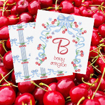 Grandmillennial Cherry Bows Waterverf Enclosure