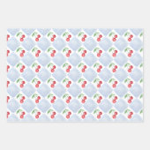 Grandmillennial Cherry Bows Waterverf Inpakpapier Vel (Voorkant 3)