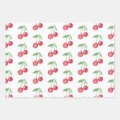 Grandmillennial Cherry Bows Waterverf Inpakpapier Vel (Voorkant)