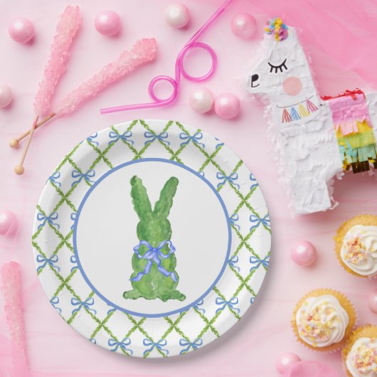 Grandmillennial Chinoiserie Bunny Topiary Paper PL Papieren Bordje (Feest)