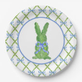 Grandmillennial Chinoiserie Bunny Topiary Paper PL Papieren Bordje (Voorkant)