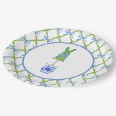 Grandmillennial Chinoiserie Bunny Topiary Papieren Bordje (Gekanteld)
