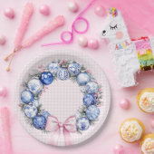 Grandmillennial | Chinoiserie Christmas Wreath Papieren Bordje (Feest)