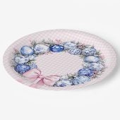 Grandmillennial | Chinoiserie Christmas Wreath Papieren Bordje (Gekanteld)