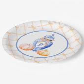 Grandmillennial Chinoiserie Ginger Jar Monogram Papieren Bordje (Gekanteld)