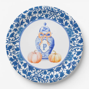 Grandmillennial Chinoiserie Ginger Jar Monogram Papieren Bordje