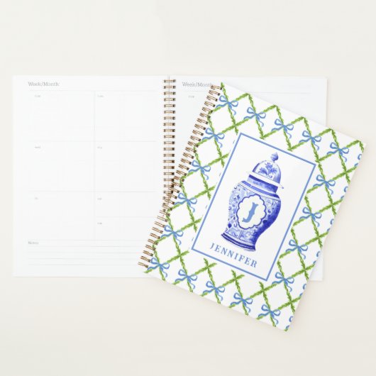 Grandmillennial Chinoiserie Ginger Jar | Monogram Planner (Display)