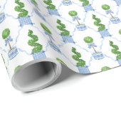 Grandmillennial Chinoiserie Topiary Cadeaupapier (Rol Hoek)