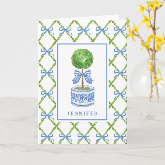 Grandmillennial Chinoiserie Topiary | Gepersonalis Kaart (Gele Bloem)