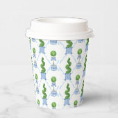 Grandmillennial Chinoiserie Topiary Papieren Bekers (Rechts)