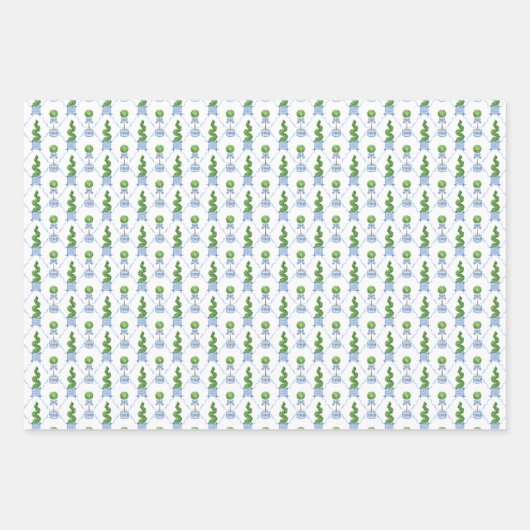 Grandmillennial Chinoiserie Topiary Wrapping Paper (Voorkant)