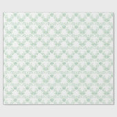Grandmillennial Christmas Blue en Green Trellis Cadeaupapier (Vlak)