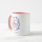 Grandmillennial Christmas Damask Ballerina Mok (Voorkant links)