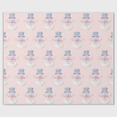 Grandmillennial Christmas Damask Snowman Cadeaupapier (Vlak)