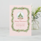 Grandmillennial Christmas Garland & Pinecone Feestdagenkaart (Staand voorkant)