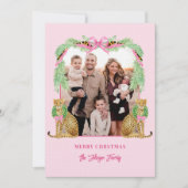 Grandmillennial Christmas Leopard Photo Card Kaart (Voorkant)