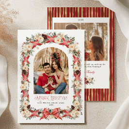 Grandmillennial Christmas Photo Card Kaart