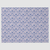 Grandmillennial Christmas Pink en Blue Damask Tissuepapier (Voorkant)