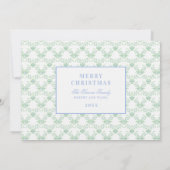 Grandmillennial Christmas Reindeer Crest Monogram Kaart (Achterkant)