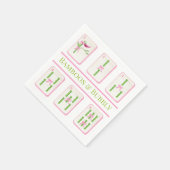 Grandmillennial Coquette Bamboes & Bubbly Mahjong Servet (Hoek)