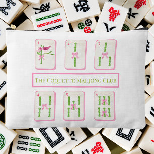 Grandmillennial Coquette Mahjong Club Bamboo Bows Etui