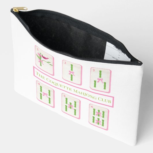 Grandmillennial Coquette Mahjong Club Bamboo Bows Etui (Open)