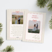 Grandmillennial Coquette Merry + Married Two Photo Feestdagenkaart