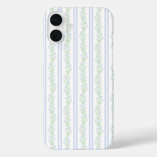 Grandmillennial Coquette Preppy Blue Floral Case-Mate iPhone Case (Achterkant)