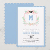 Grandmillennial Coquette Ribbon Afstuderen Crest Kaart (Voorkant / Achterkant)