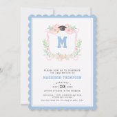 Grandmillennial Coquette Ribbon Afstuderen Crest Kaart (Voorkant)