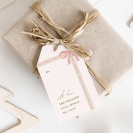 Grandmillennial Coquette van en naar Kerstmis Cadeaulabel