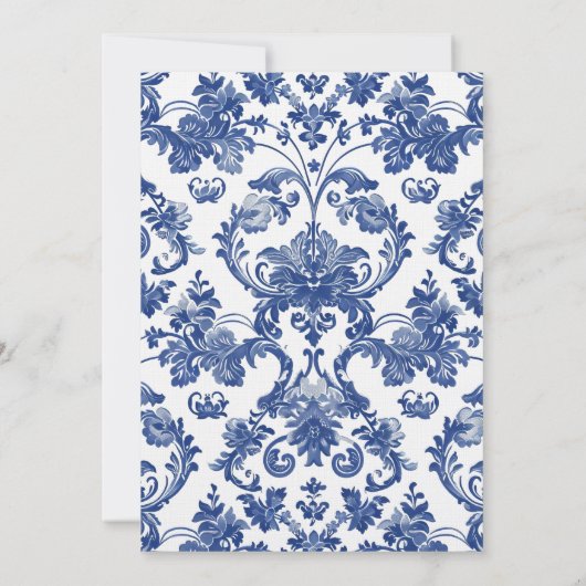 Grandmillennial Damask Kerstversiering met boog Kaart (Achterkant)