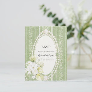 Grandmillennial Elegante Salie Groene Trouw RSVP Kaartje