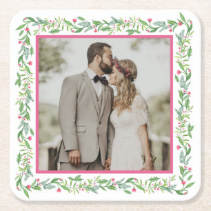 Grandmillennial Evergreen Swag   Foto Kartonnen Onderzetters