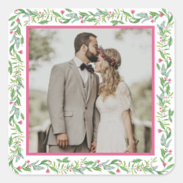 Grandmillennial Evergreen Swag | Foto Vierkante Sticker