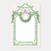 Grandmillennial Evergreen Swag met Monogram Post-it® Notes (Voorkant)