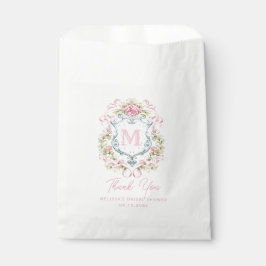 Grandmillennial Floral Crest Monogram | Bruids Bedankzakje
