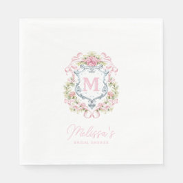 Grandmillennial Floral Crest Monogram | Bruids Servet