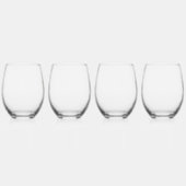 Grandmillennial Floral Crest Monogram | Bruids Wijnglas Zonder Voet (Rechts)