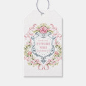 Grandmillennial Floral Crest | toekomstige mevrouw Cadeaulabel (Voorkant)