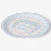 Grandmillennial Floral Gingham Preppy Paper Bord (Gekanteld)