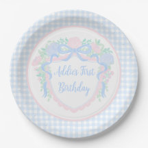 Grandmillennial Floral Gingham Preppy Paper Bord