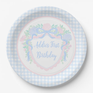 Grandmillennial Floral Gingham Preppy Paper Bord