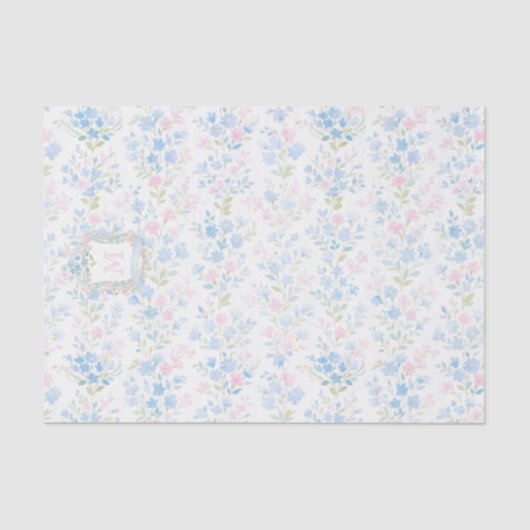 Grandmillennial Floral Personalized Tissuepapier (Voorkant)