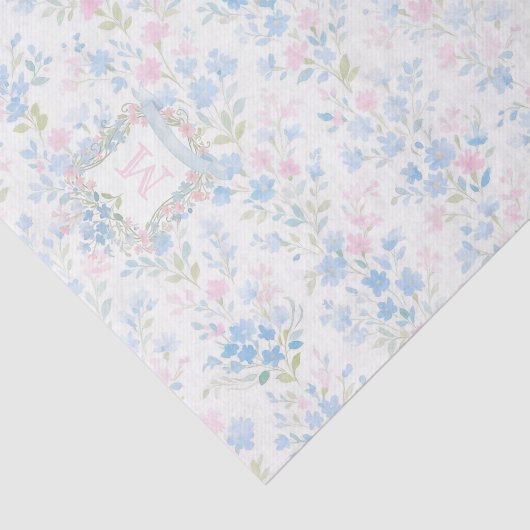 Grandmillennial Floral Personalized Tissuepapier (Detail)