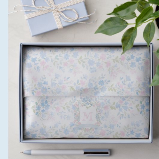 Grandmillennial Floral Personalized Tissuepapier