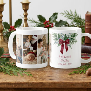 Grandmillennial Garland Rode Boog Kerst Foto Koffiemok