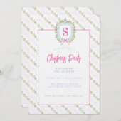 Grandmillennial Ginger Jar Crest Monogram Kaart (Voorkant / Achterkant)